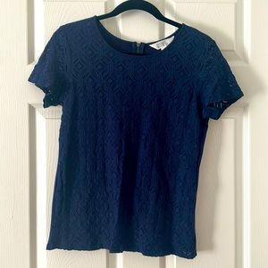 Market & Spruce Navy Short-Sleeve Blouse